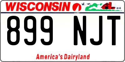 WI license plate 899NJT