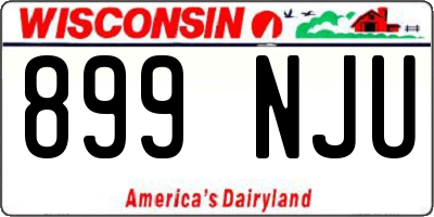 WI license plate 899NJU