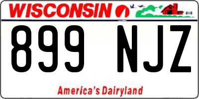 WI license plate 899NJZ