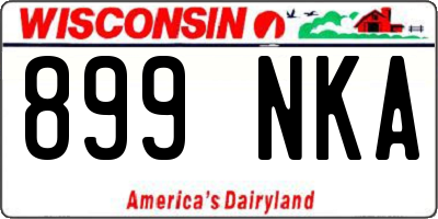 WI license plate 899NKA