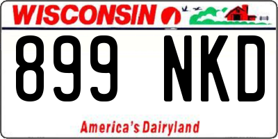 WI license plate 899NKD