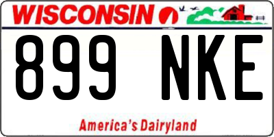 WI license plate 899NKE