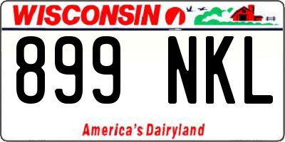 WI license plate 899NKL