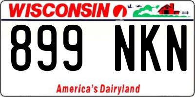 WI license plate 899NKN