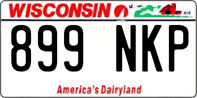 WI license plate 899NKP