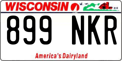 WI license plate 899NKR