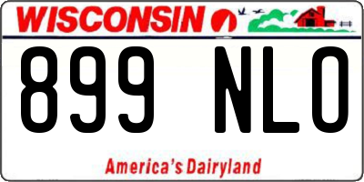 WI license plate 899NLO