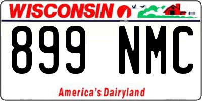 WI license plate 899NMC
