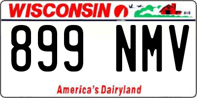 WI license plate 899NMV