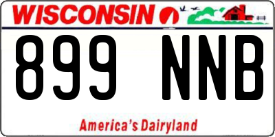 WI license plate 899NNB
