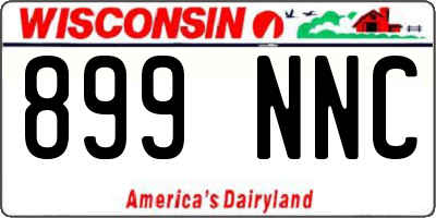 WI license plate 899NNC