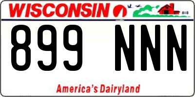 WI license plate 899NNN