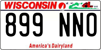 WI license plate 899NNO