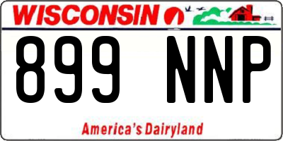 WI license plate 899NNP