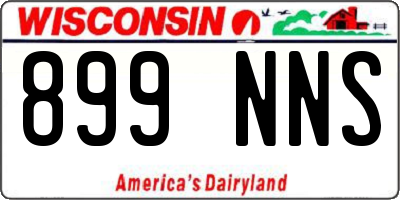 WI license plate 899NNS