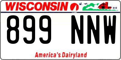 WI license plate 899NNW