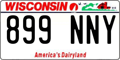 WI license plate 899NNY