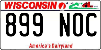 WI license plate 899NOC