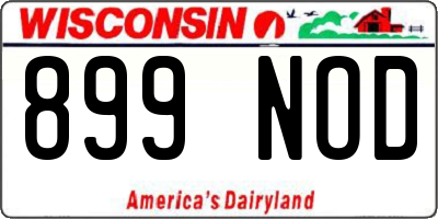 WI license plate 899NOD