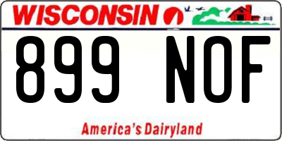 WI license plate 899NOF
