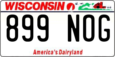 WI license plate 899NOG