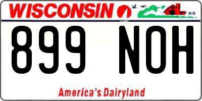 WI license plate 899NOH