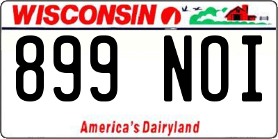 WI license plate 899NOI