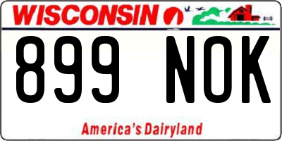 WI license plate 899NOK