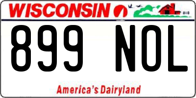 WI license plate 899NOL