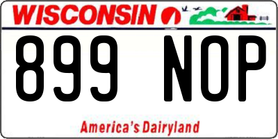 WI license plate 899NOP