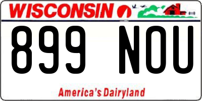 WI license plate 899NOU