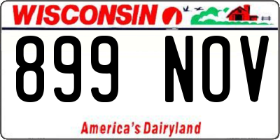 WI license plate 899NOV