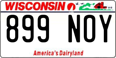 WI license plate 899NOY