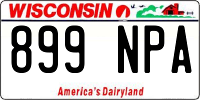 WI license plate 899NPA