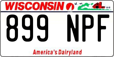 WI license plate 899NPF