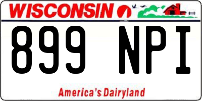 WI license plate 899NPI