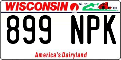 WI license plate 899NPK