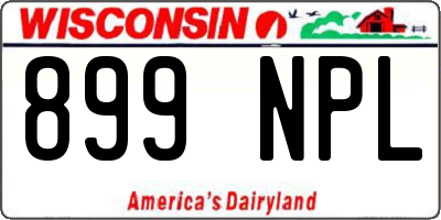 WI license plate 899NPL