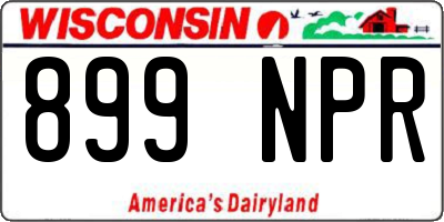 WI license plate 899NPR