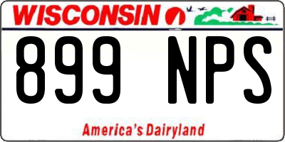 WI license plate 899NPS
