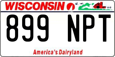 WI license plate 899NPT