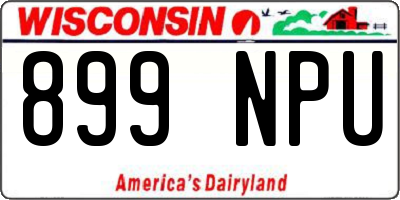 WI license plate 899NPU