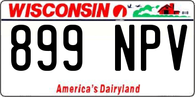 WI license plate 899NPV