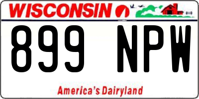 WI license plate 899NPW