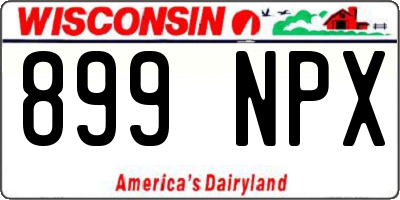 WI license plate 899NPX