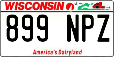 WI license plate 899NPZ