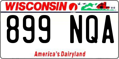 WI license plate 899NQA