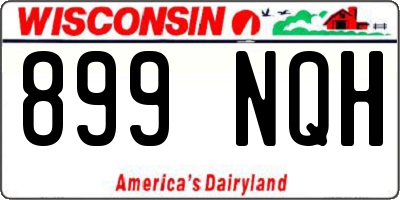 WI license plate 899NQH