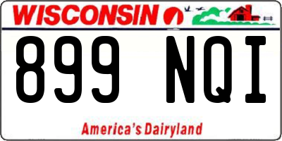 WI license plate 899NQI