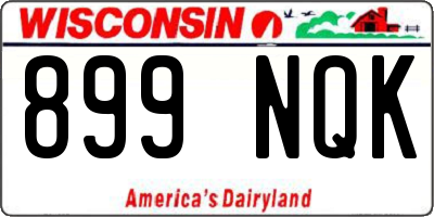WI license plate 899NQK
